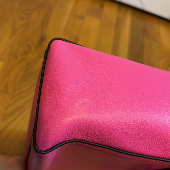 Kate Spade Villabella Quinn Leather Pink Bow polka Dot Purse Tote Bag - Picture 8 of 9